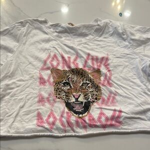 Altar'd State White and Pink Leopard Graphic Tee